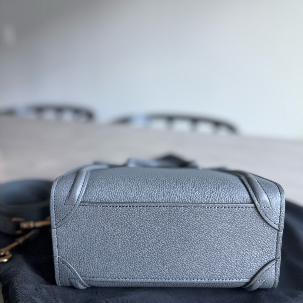 CELINE Drummed Calfskin Nano Luggage Handbag - Picture 2 of 9